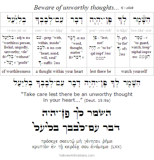 Deuteronomy 15:9  Hebrew Grammar