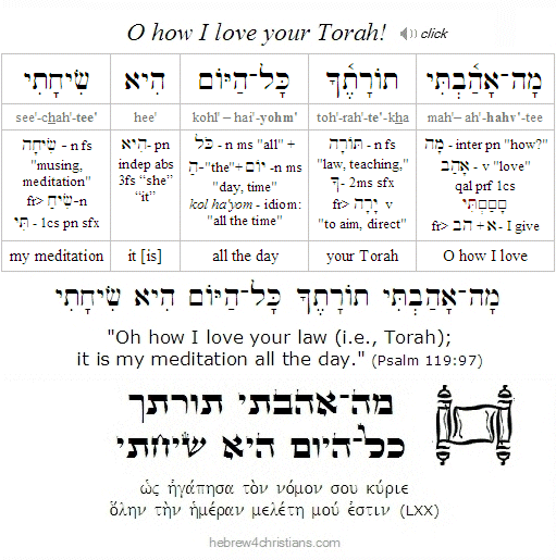 Psalm 119:97  Hebrew Grammar