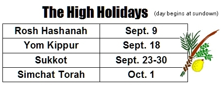 High Holidays for 2018