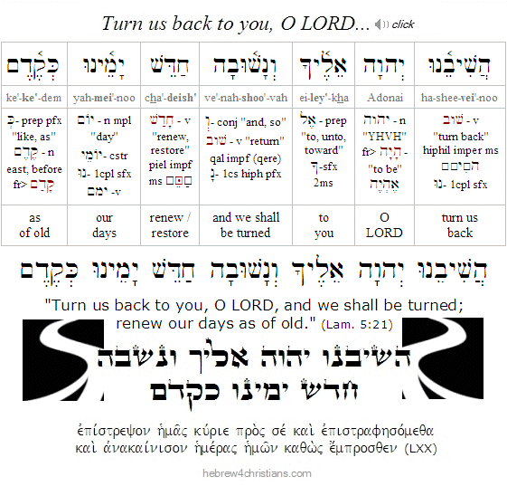 Lam. 5:21 Hebrew analysis