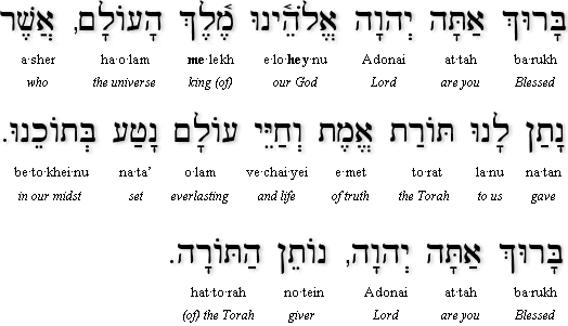 Hebrew blessing after Torah Study