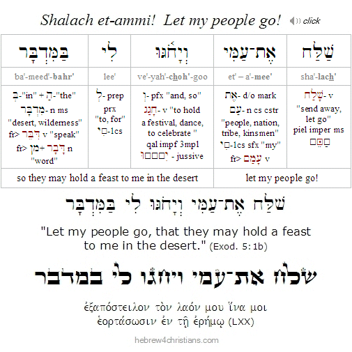 Exodus 5:1 Shelach et-ammi