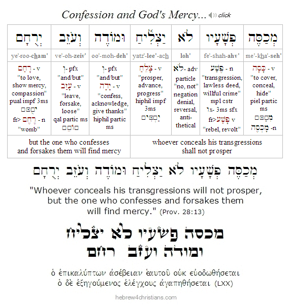 Proverbs 28:13 Hebrew Analysis