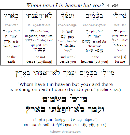 Psalm 73:25 Hebrew Analysis