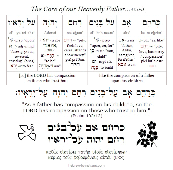 Psalm 103:13 Hebrew for Christians