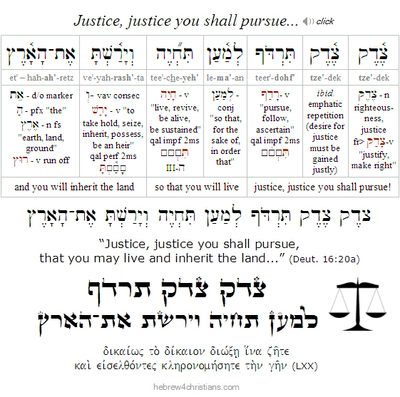 Deut. 16:20 Hebrew Lesson