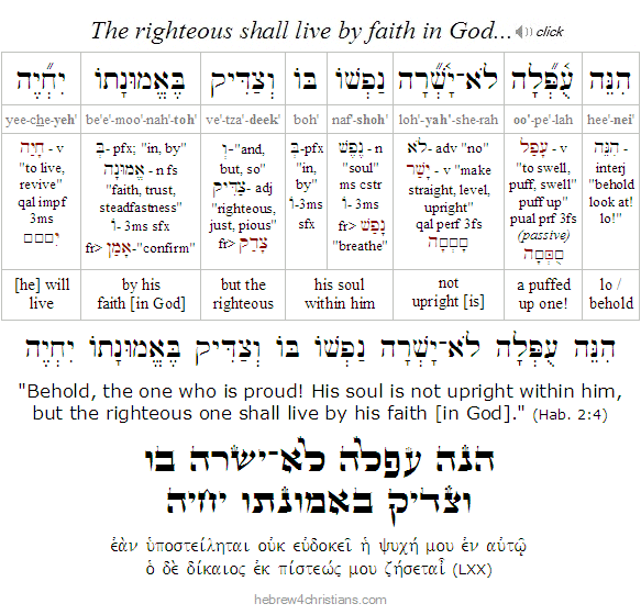 Hab. 2:4 Hebrew analysis