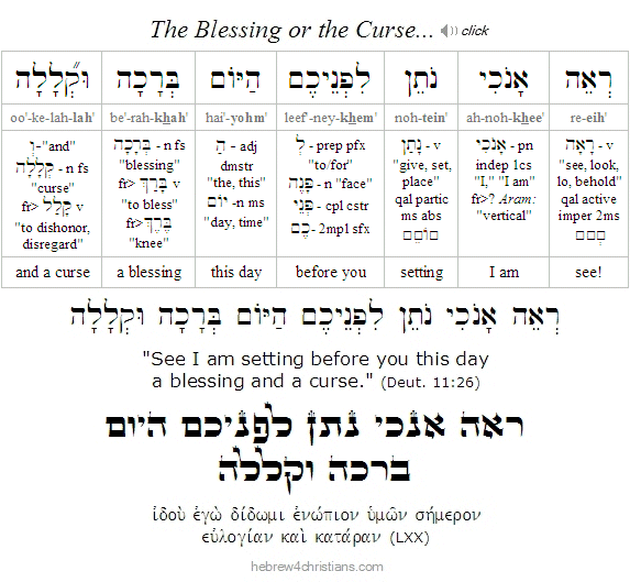 Deuteronomy 11:26  Hebrew Grammar