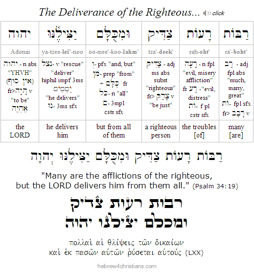 Psalm 34:19  Hebrew Grammar