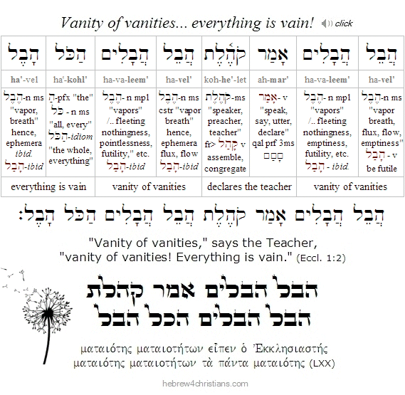 Ecclesiastes 1:2 Hebrew Lesson