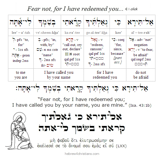 Isaiah 43:1b Hebrew Lesson