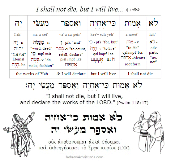 Psalm 118:17 Hebrew Lesson