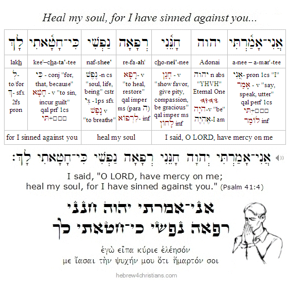 Psalm 41:4 Hebrew Reading