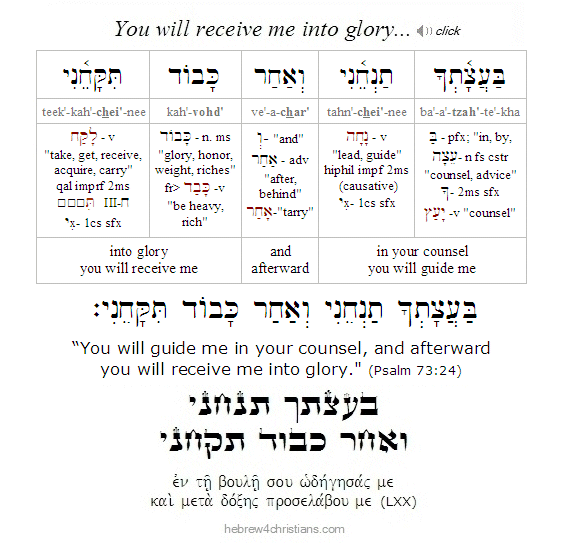 Psalm 73:24 Hebrew lesson
