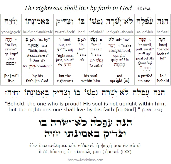 Habbakuk 2:4 Hebrew Analysis