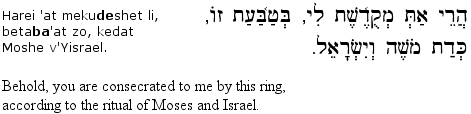 Hebrew Wedding Blessings Sheva Berachot
