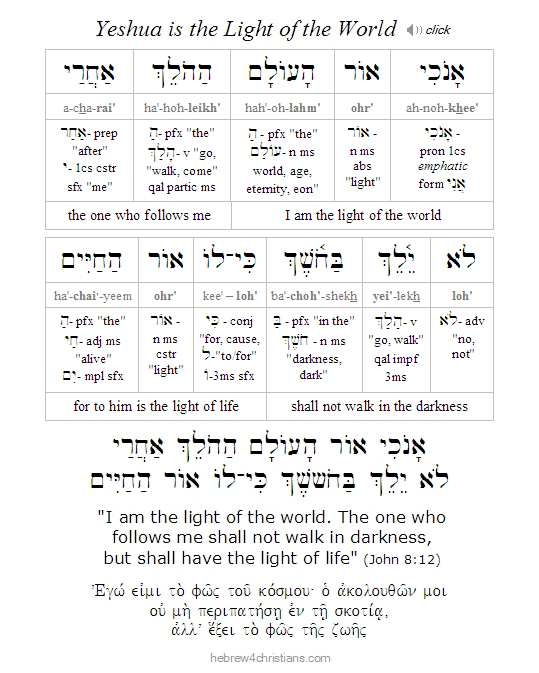 John 8:12 Hebrew lesson