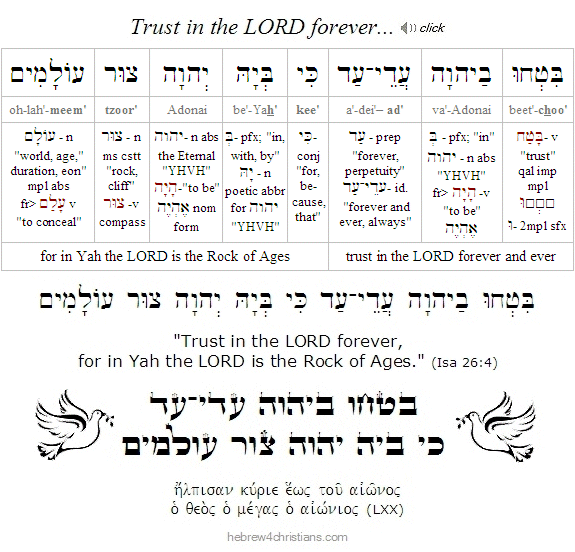 Isaiah 26:4 Hebrew