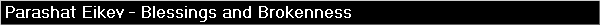 Parashat Eikev - Blessings and Brokenness