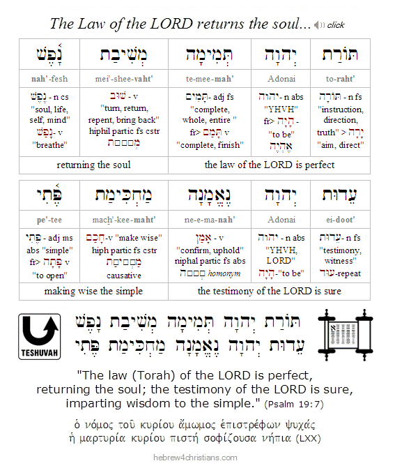 Psalm 19:7 Hebrew Lesson