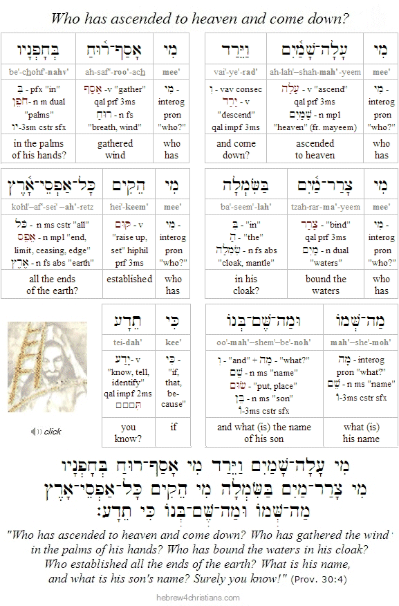 Proverbs 30:4 Hebrew Analysis