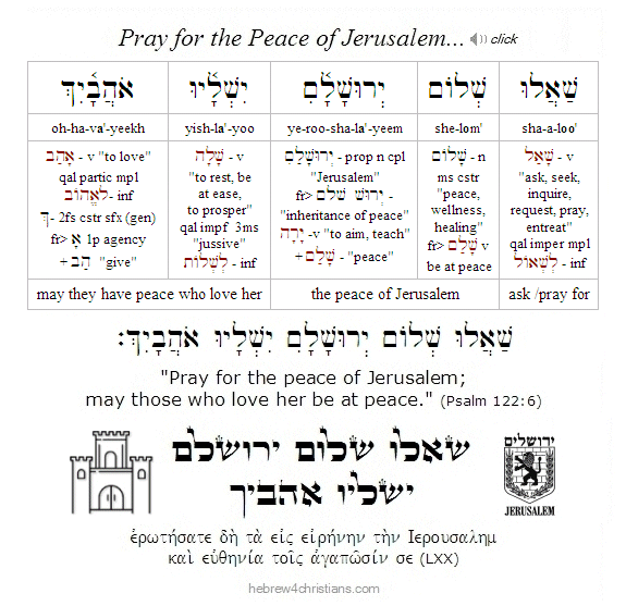 Psalm 122:6 Sha'alu Shelom