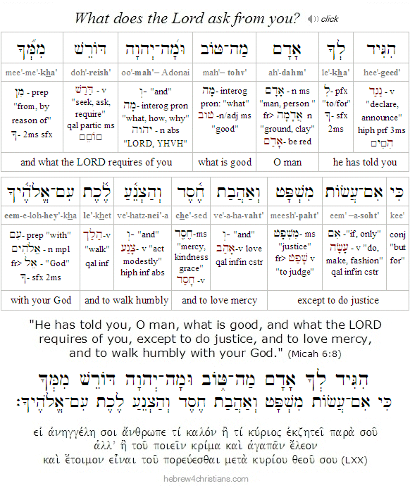 Micah 6:8 Hebrew lesson